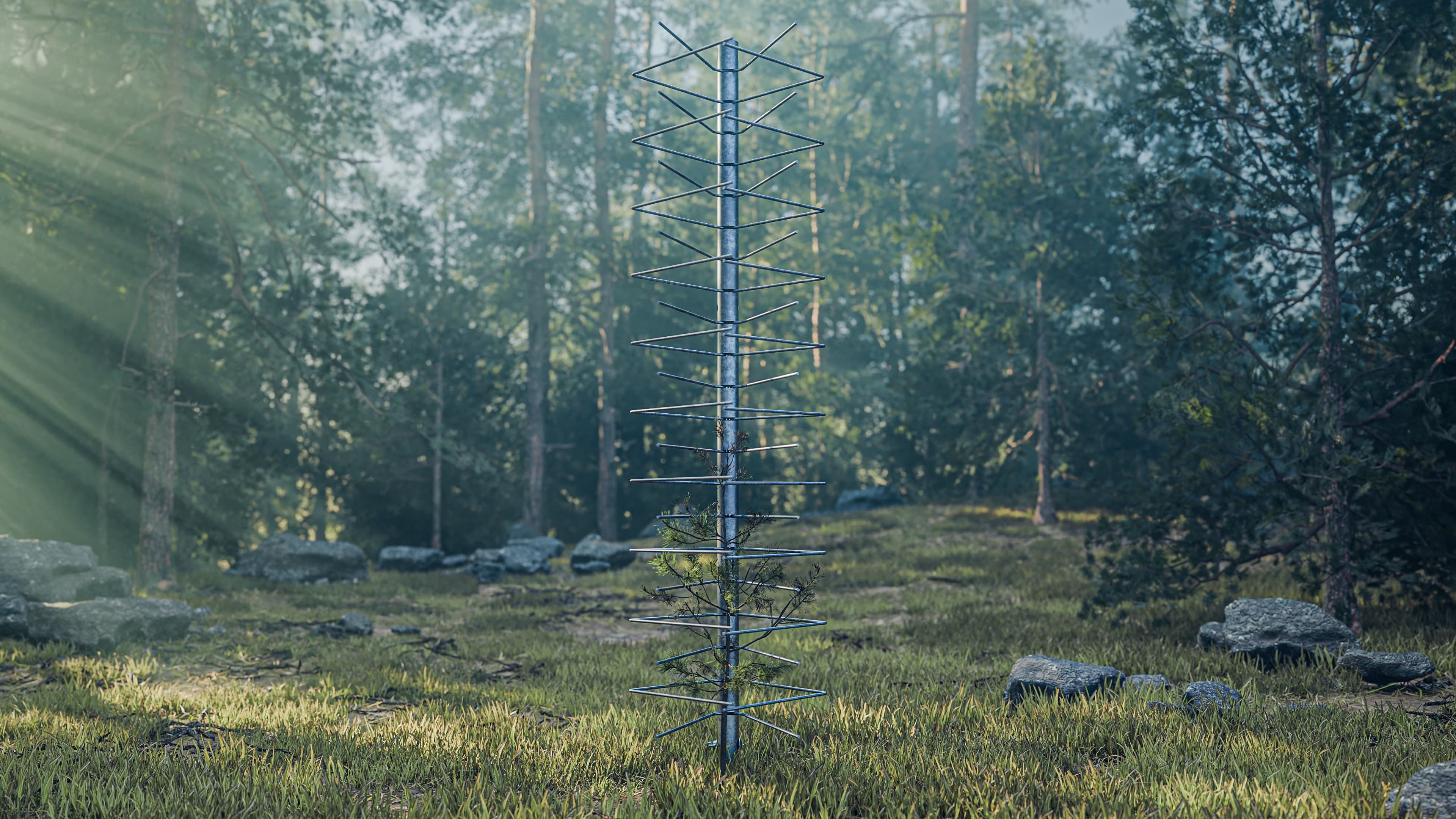 GroMM Einzelschützer im Wald — 3D-Visualisierung